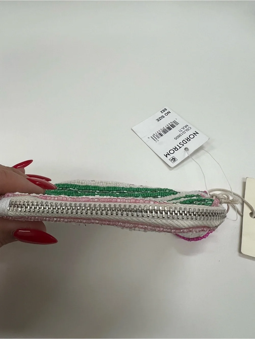 NWT Sol and Mer Hand-Beaded Pickleball Paddle Coin Purse